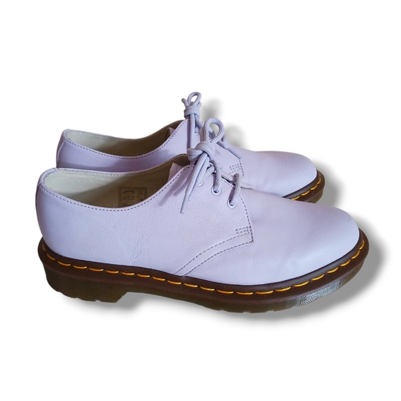 Like New 🌺 Dr Martens 3 Eye 1461 Ladies Purple Heather Virginia Leather Shoes - Picture 6 of 16